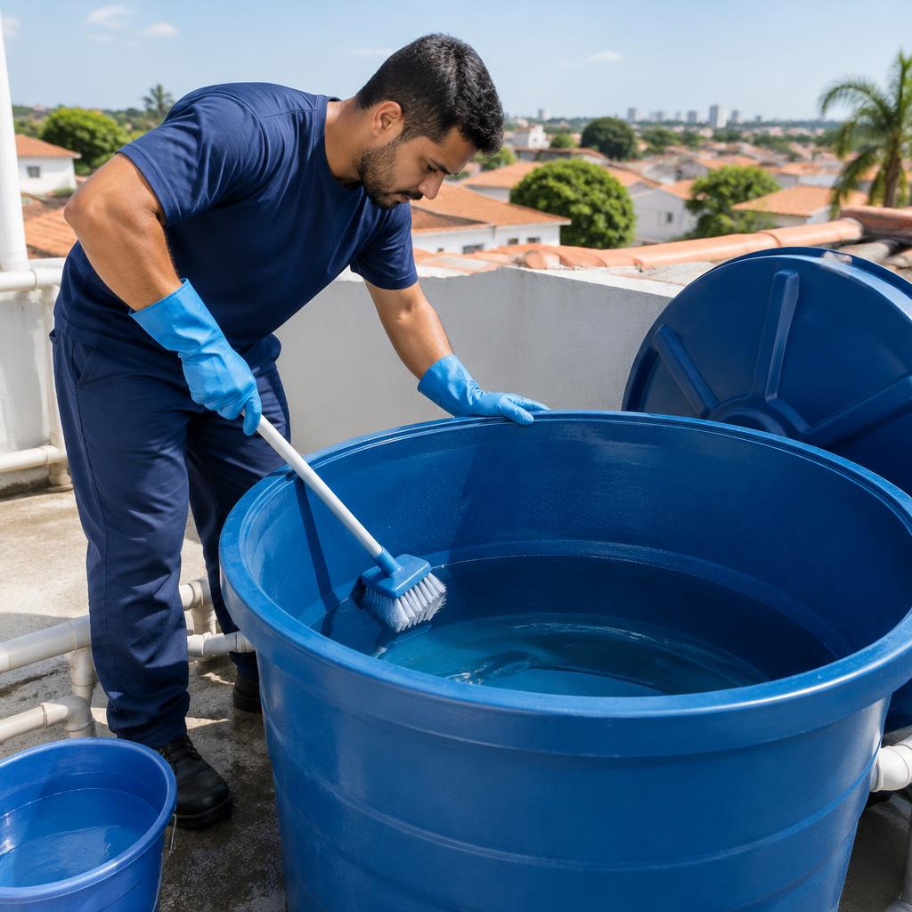 Imagem ilustrativa relacionada a limpeza de caixa d’água